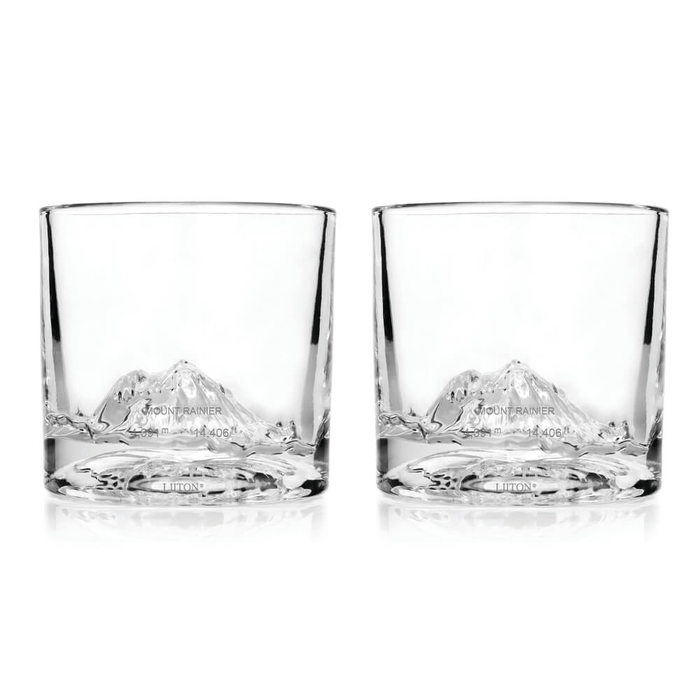 Set pahare pentru whisky LIITON 1009930 Mount Rainier, 260 ml, 2 buc, Fund 3D Mount Rainier, Transparent