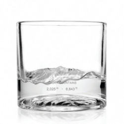 LIITON 1009931 Smoky Mountain Whiskey Glass Set, 230 ml, 2 pieces, Thickened walls, 3D Great Smoky Mountains-shaped base, Clear