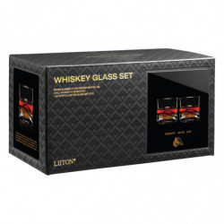 LIITON 1009932 Yosemite Whiskey Glass Set, 240 ml, 2 pieces, Thick-walled, 3D base shaped like Yosemite National Park, Clear