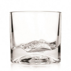 LIITON 1009977 Rocky Mountain Whiskey Glass Set, 240 ml, 2 pieces, Thickened walls, 3D base shaped like Mount Elbert, Clear