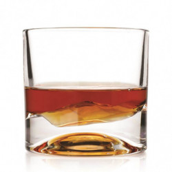 Set pahare pentru whisky LIITON 1009977 Rocky Mountain, 240 ml, 2 buc, Fund 3D varf Elbert, Transparent