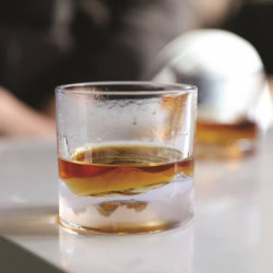 LIITON 1009977 Rocky Mountain Whiskey Glass Set, 240 ml, 2 pieces, Thickened walls, 3D base shaped like Mount Elbert, Clear