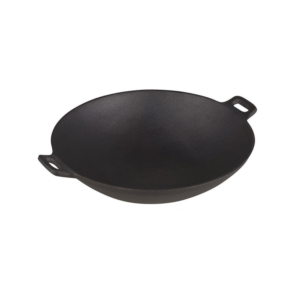 Tigaie wok din fonta Kinghoff KH 1109, 31 cm, Inductie, Negru