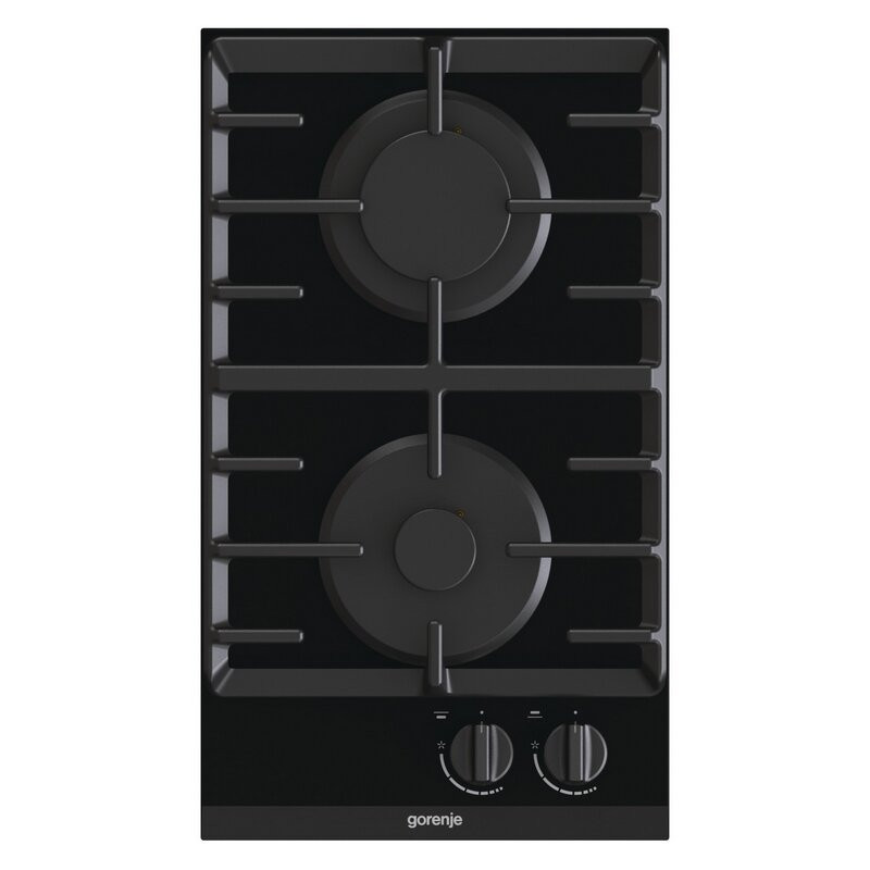 Εντοιχισμένη εστία αερίου Gorenje GC321B, 4050 W, ηλεκτρονική ανάφλεξη, χυτοσίδηρη σχάρα, Μαύρο