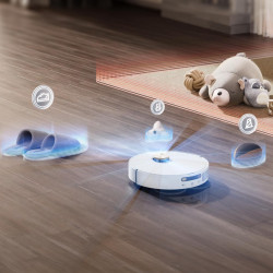Dreame X40 Ultra Complete RLX63CE-2 Robot Vacuum, 12,000 Pa, 180 min, 3.2 L, AI RGB Camera, Wi-Fi, Dry/Wet, OmniDirt, Self-cleaning Mop at 70°C, Automatic Docking Station, White
