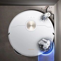 Aspirator robot Dreame X40 Ultra Complete RLX63CE-2, 12000 Pa, 180 min, 3,2 l, Camera AI RGB, Wi-Fi, Curatare uscata/umeda, OmniDirt, Autocuratare a mopului la 70°C, Statie de golire automata, Alb