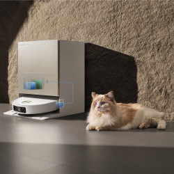 Dreame X60 Ultra Complete RLX87DE-WH robotporszívó, 180 perc, 0,2 l, AI-kamerák, VersaLift, automatikus töltőállomás, hangvezérlés, fehér