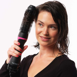 REVLON One-Step Root Booster Hot Air Brush RVDR5292 elektromos hajformázó és hajszárító kefe, 820 W, 3 hőfok, 3 sebességfokozat, kerámia bevonat, ionizálás, hideg levegő funkció, fekete/rózsaszín