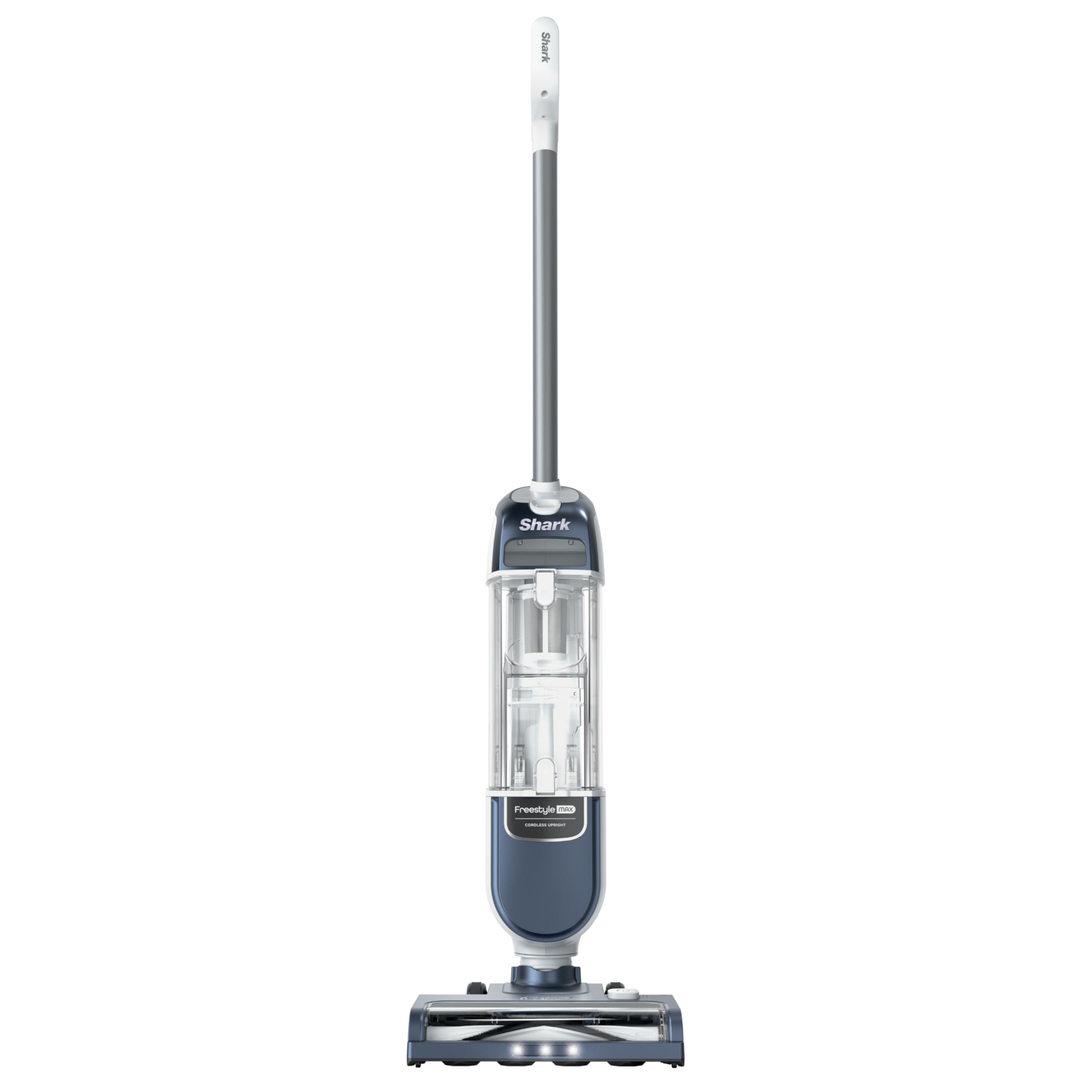 Вертикална прахосмукачка Shark Freestyle Max SV2002, 30W, 0.7 л, 20 мин, 2 скорости, 2 степени, LED светлини, Станция за зареждане, Син