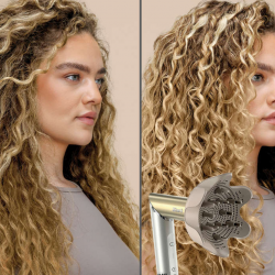 Uscator si styler pentru par 5in1 Shark Glam Multistyler HD6052SEU, 1500 W, 3 viteze, 6 temeperaturi, 100-220°C, Elemente ceramice, Ionizare, Ondulare automata Coanda, Gloss Lock, Auriu