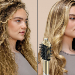 Shark Glam Multistyler HD6052SEU 5-in-1 Hair Straightener and Hair Dryer, 1500W, 3 speeds, 6 heat settings, 100–220°C, Ceramic plates, Ionization, Automatic Coanda curling, Gloss Lock, Gold