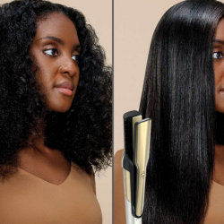 Shark Glam Multistyler HD6052SEU 5-in-1 Hair Straightener and Hair Dryer, 1500W, 3 speeds, 6 heat settings, 100–220°C, Ceramic plates, Ionization, Automatic Coanda curling, Gloss Lock, Gold