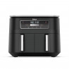Ninja Foodi Dual Zone AF200UK kettős zónás forró levegős sütő, 2400 W, független sütőzónák, 7,6 l, 4 program, 100–240 °C, Max Crisp, Sync, fekete