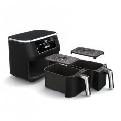 Ninja Foodi Dual Zone AF200EU Dual-Zone Air Fryer, 2400W, Independent Cooking Zones, 7.6 L, 4 Programs, 100–240°C, Max Crisp, Sync, Black