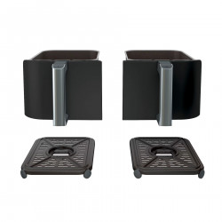 Двоен фритюрник с горещ въздух Ninja Foodi Dual Zone AF200EU, 2400W, Независими зони за готвене, 7.6 л, 4 програми, 100-240°C, Max Crisp, Sync, Черен