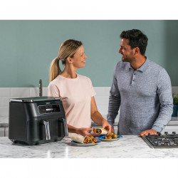Διπλή φριτέζα αέρος Ninja Foodi Dual Zone AF200EU, 2400 W, Ανεξάρτητες ζώνες μαγειρέματος, 7,6 λίτρα, 4 προγράμματα, 100-240 °C, Max Crisp, Sync, Μαύρο