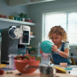 Aparat preparare inghetata 13in1 Ninja CREAMi Scoop & Swirl™ NC701EU, 800 W, 13 programe, Maneta cu 3 trepte pentru cornete, CreamiFit, Creamify, 2 cupe, Gri/Negru