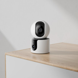Xiaomi C300 Dual BHR9166EU biztonsági kamera, 2K / 3 MP, kettős kamera, éjjellátó, Wi-Fi 6, AI, Bluetooth 5.4, fehér