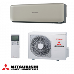 Aparat de aer conditionat cu invertor Mitsubishi Heavy Industries SRK20ZS-WT + SRC20ZS-W, 7000 BTU, 17 m², A+++/A++, R-32, Bej/Negru