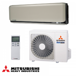 Aparat de aer conditionat cu invertor Mitsubishi Heavy Industries SRK50ZSX-WFT + SRC50ZSX-W, 18 000 BTU, 37 m², Wi-Fi, R-32, Bej/Negru