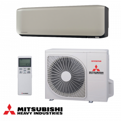 Aparat de aer condiționat cu invertor Mitsubishi Heavy Industries SRK50ZS-WFT + SRC50ZS-W, 18 000 BTU, 36 m², Wi-Fi, R-32, bej/negru