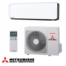 Aparat de aer condiționat cu invertor Mitsubishi Heavy Industries SRK50ZS-WFB + SRC50ZS-W, 18.000 BTU, 36 m², Wi-Fi, R-32, alb/negru