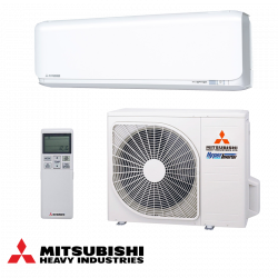 Inverter air conditioner Mitsubishi Heavy Industries SRK25ZSX-WF + SRC25ZSX-W, 9000 BTU, 20 m², Wi-Fi, R-32, White