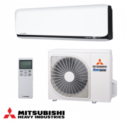 Mitsubishi Heavy Industries SRK25ZSX-WFB + SRC25ZSX-W inverteres klímaberendezés, 9000 BTU, 20 m², Wi-Fi, R-32, fehér/fekete