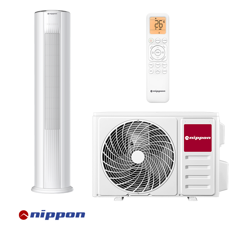 Aparat de aer condiționat de tip coloană Nippon NPC-24MCFL, 24.000 BTU, 45 m², A++/A+, R-32, alb