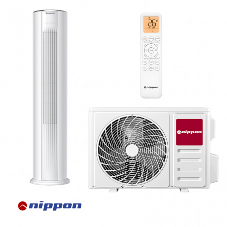 Aparat de aer condiționat de tip coloană Nippon NPC-24MCFL, 24.000 BTU, 45 m², A++/A+, R-32, alb