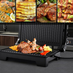 Sandwich maker Royalty Line RL-PM1000, 1000W, Placi antiaderente, Negru