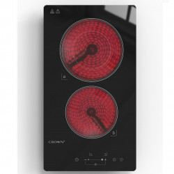 Плот за вграждане с разширяема зона Crown VCP 32D, 3000W, Таймер, Двоен, Тъч скрийн, Черен