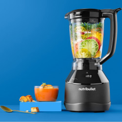 Блендер 3в1 Nutribullet Triple Prep System NBF580B, 1500W, 1.8 л, 8 програми, 3 скорости, 8 програми, Разпознаване на приставки, Тъч управление, Черен/сив