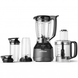 Μπλέντερ 3 σε 1 Nutribullet Triple Prep System NBF580B, 1500 W, 1,8 λίτρα, 8 προγράμματα, 3 ταχύτητες, 8 προγράμματα, Αναγνώριση εξαρτημάτων, Οθόνη αφής, Μαύρο/γκρι