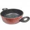 Rosberg R51318G22D Deep Pot, 22 cm, 4.3 L, Marble Finish, Induction Compatible, Burgundy Melange