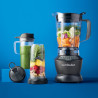Блендер Nutribullet Combo NBF500DG, 1200W, 1.8 л, 3 скорости+импулс, Неплъзгаща основа, Остриета от неръждаема стомана, Подвижни части, Черен/сив