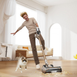 Honiture X7 CJD239 Upright Vacuum Cleaner, 550W, 45 kPa, 1.5 L, 60 min, 3 modes, Adjustable height, HEPA, Touchscreen, LED brush, Nickel/Yellow