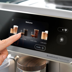 Кафеавтомат Philips Café Aromis 8000 EP8757/20, 1500W, 15 bar, 1.5 л, 54 напитки, LatteGo Pro, SilentBrew, BrewExtract, Quiet Mark, Тъчскрийн, HomeID, Сив