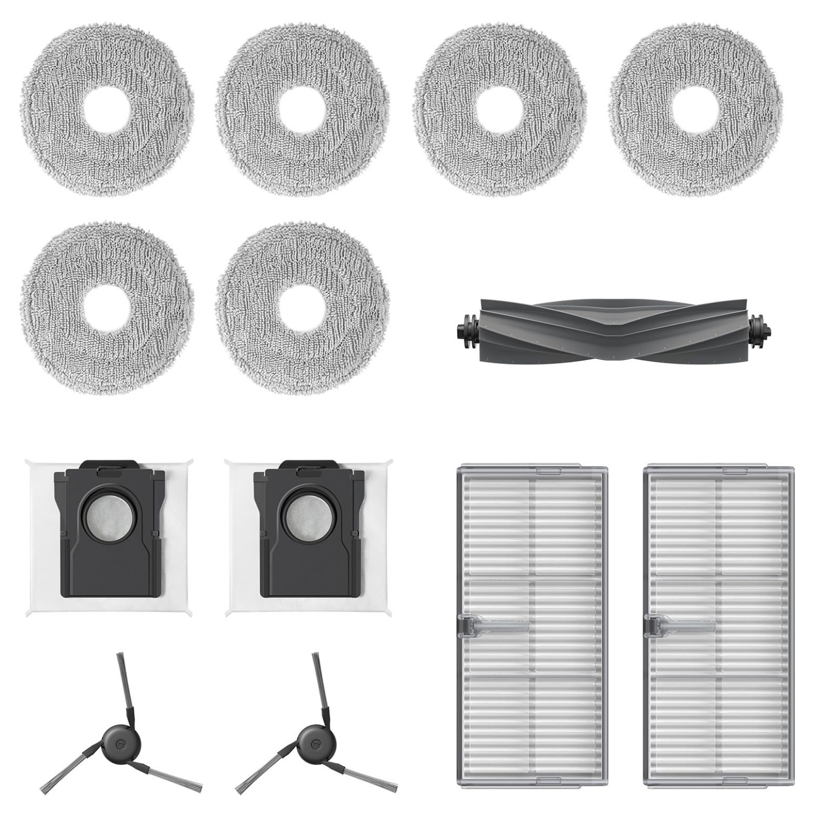 Set de accesorii de schimb pentru aspiratorul robot Dreame X40 L40 Ultra/Complete RAK49, 13 piese, Alb/Gri