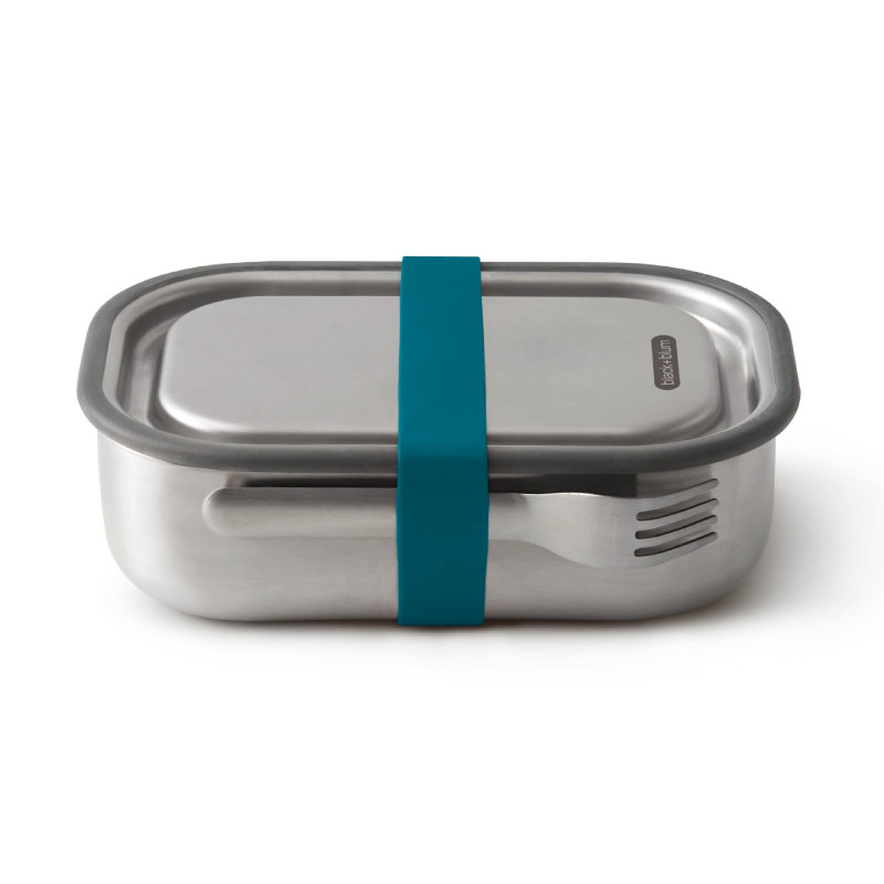 Black+Blum BAM-SS-L005 Food Container, 1 L, Rectangular, Oven-safe, BPA-free, Stainless steel, Blue