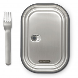 Black+Blum BAM-SS-L005 Food Container, 1 L, Rectangular, Oven-safe, BPA-free, Stainless steel, Blue