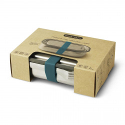 Black+Blum BAM-SS-L005 Food Container, 1 L, Rectangular, Oven-safe, BPA-free, Stainless steel, Blue