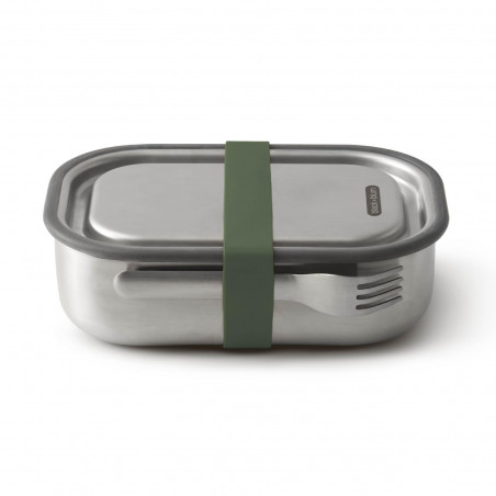 Black+Blum BAM-SS-L010 Food Container, 1 L, Rectangular, Oven-safe, BPA-free, Stainless steel, Green