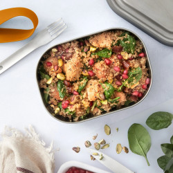 Black+Blum BAM-SS-L010 Food Container, 1 L, Rectangular, Oven-safe, BPA-free, Stainless steel, Green