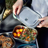 Black+Blum BAM-SS-L010 Food Container, 1 L, Rectangular, Oven-safe, BPA-free, Stainless steel, Green