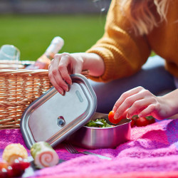 Black+Blum BAM-SS-L010 Food Container, 1 L, Rectangular, Oven-safe, BPA-free, Stainless steel, Green