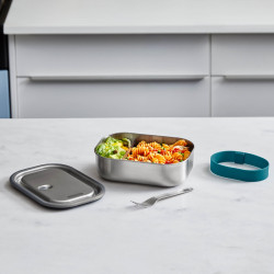 Black+Blum BAM-SS-L010 Food Container, 1 L, Rectangular, Oven-safe, BPA-free, Stainless steel, Green