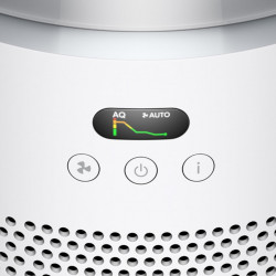 Purificator de aer Dyson HJ10 HushJet™ Purifier Compact 491355-01, 18 m², 10 viteze, Hyperdymium™, HEPA, Comenzi vocale, Oscilatie, Alb/Gri