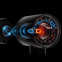 Dyson Supersonic Nural HD16 RdVe/Gd Straight+Wavy Hair Dryer 493117-01, 1600W, 3 speeds, 4 heat settings, Negative ions, 5 attachments, Scalp protection, Red velvet/gold