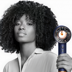 Сешоар Dyson Supersonic Nural HD16 Prussian Blue/Rich Copper Straight+Wavy 122612-01, 1600W, 3 скорости, 4 температури, Отрицателни йони, 5 приставки, Предпазващ скалпа, Пруско синьо/меден